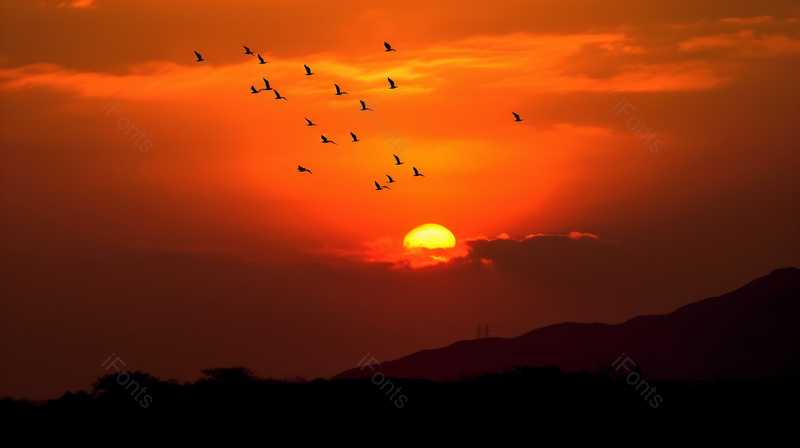 金黄夕阳远山落日风景摄影图,高清,摄影图,摄影图片,图片大全,摄影图免费下载